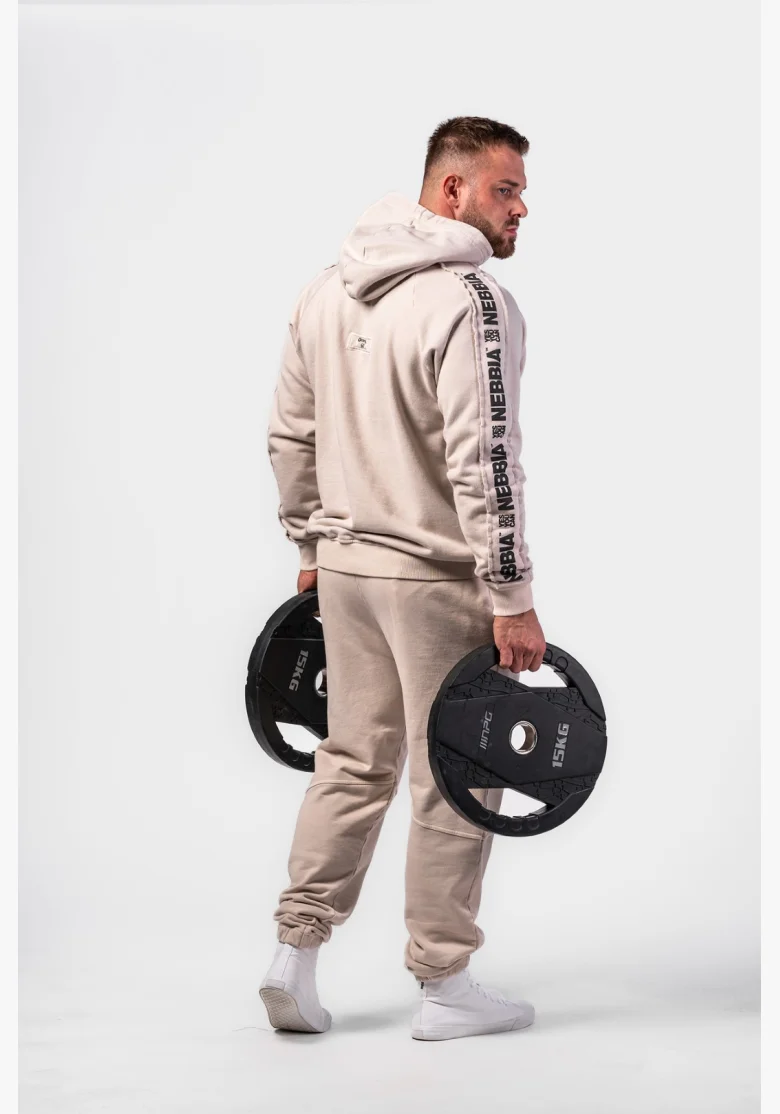 NEBBIA • NEBBIA Washed mikina s kapucí HERITAGE krémová • Nebshop.cz