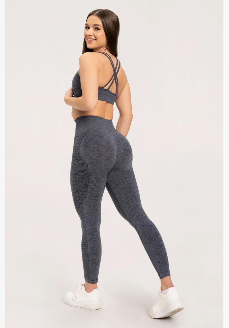 Gym Glamour Bezešvé legíny bez push-up efektu Dark Grey • Nebshop.cz
