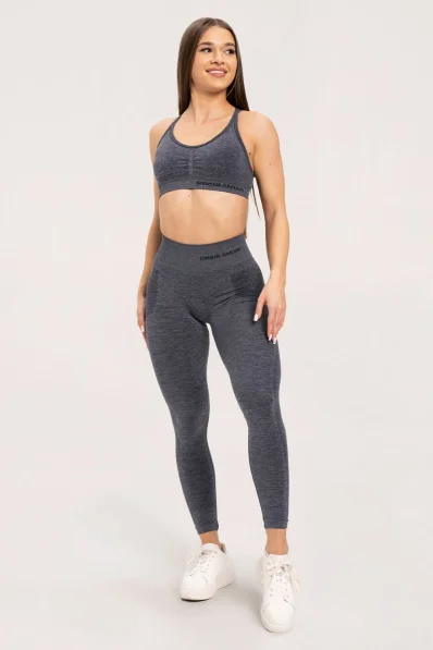 Gym Glamour Bezešvé legíny bez push-up efektu Dark Grey • Nebshop.cz