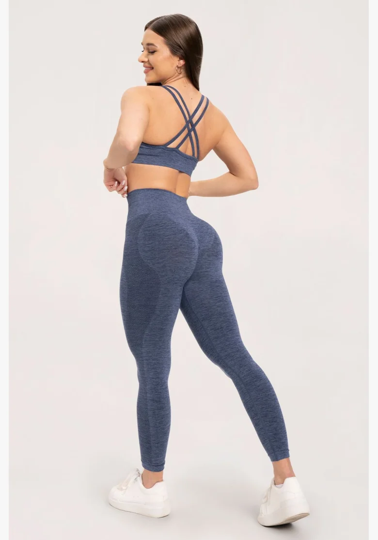 Gym Glamour Bezešvé legíny bez push-up efektu Dark Blue • Nebshop.cz