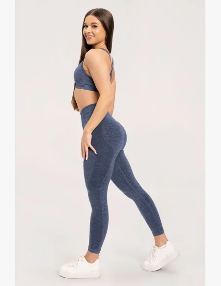 Gym Glamour Bezešvé legíny bez push-up efektu Dark Blue • Nebshop.cz