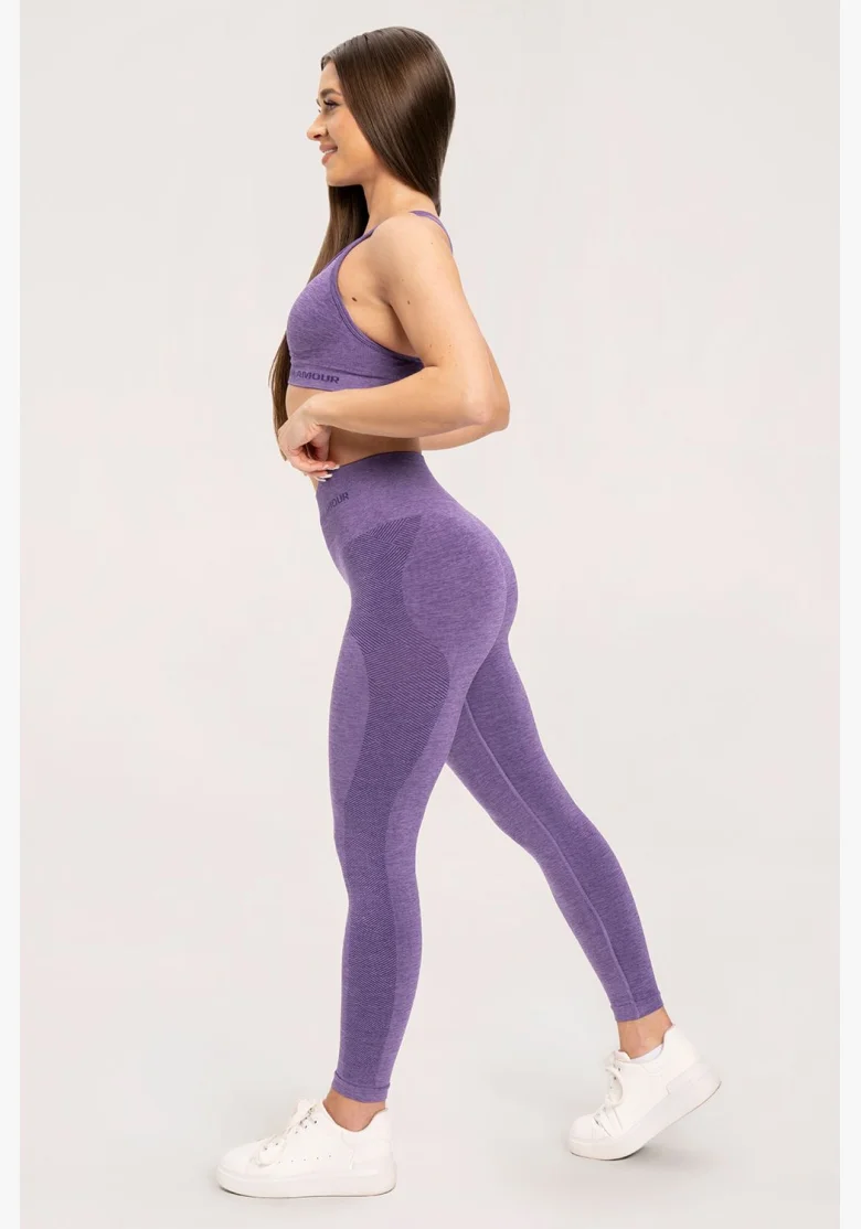 Gym Glamour Bezešvé legíny bez push-up efektu Violet • Nebshop.cz