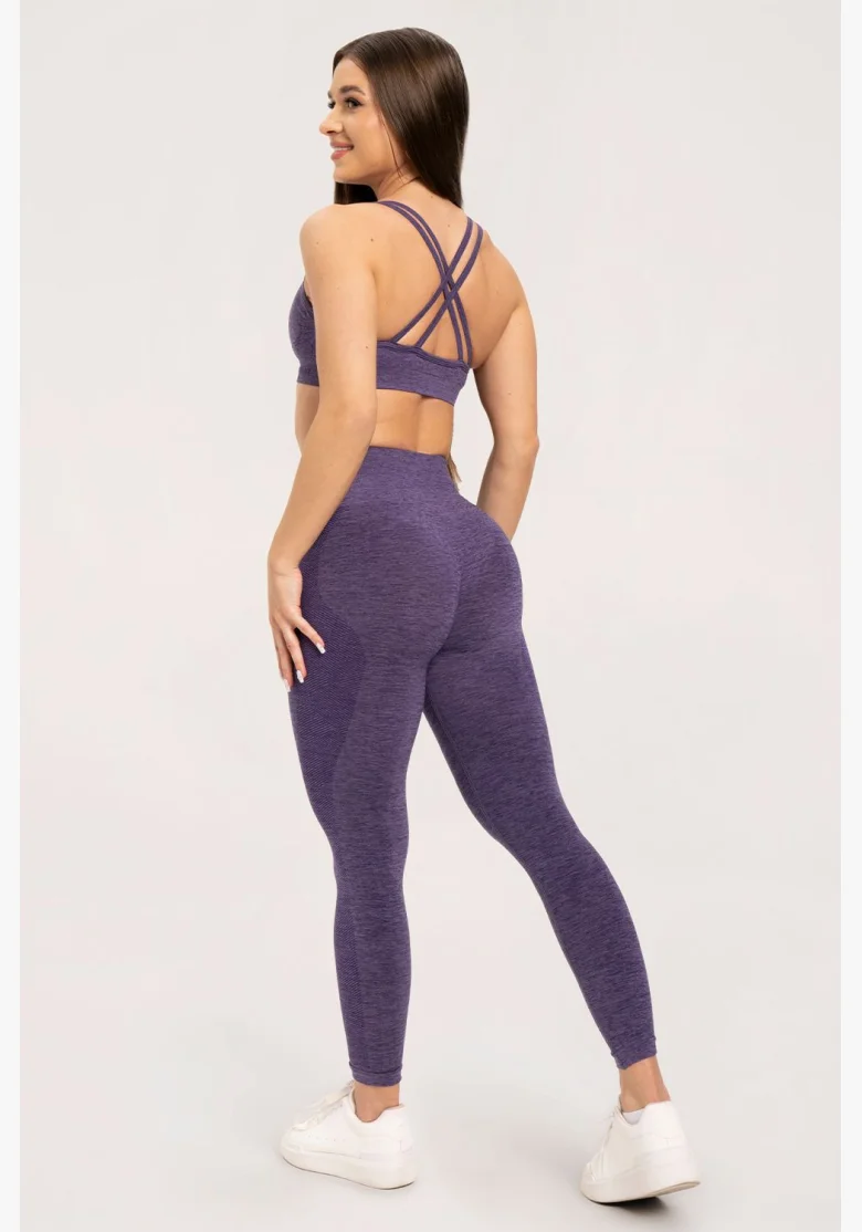 Gym Glamour Bezešvé legíny bez push-up efektu Plum • Nebshop.cz