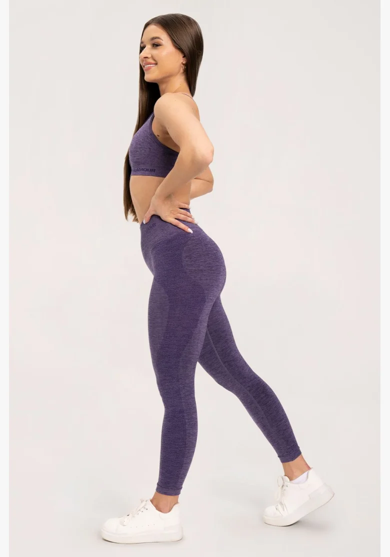 Gym Glamour Bezešvé legíny bez push-up efektu Plum • Nebshop.cz
