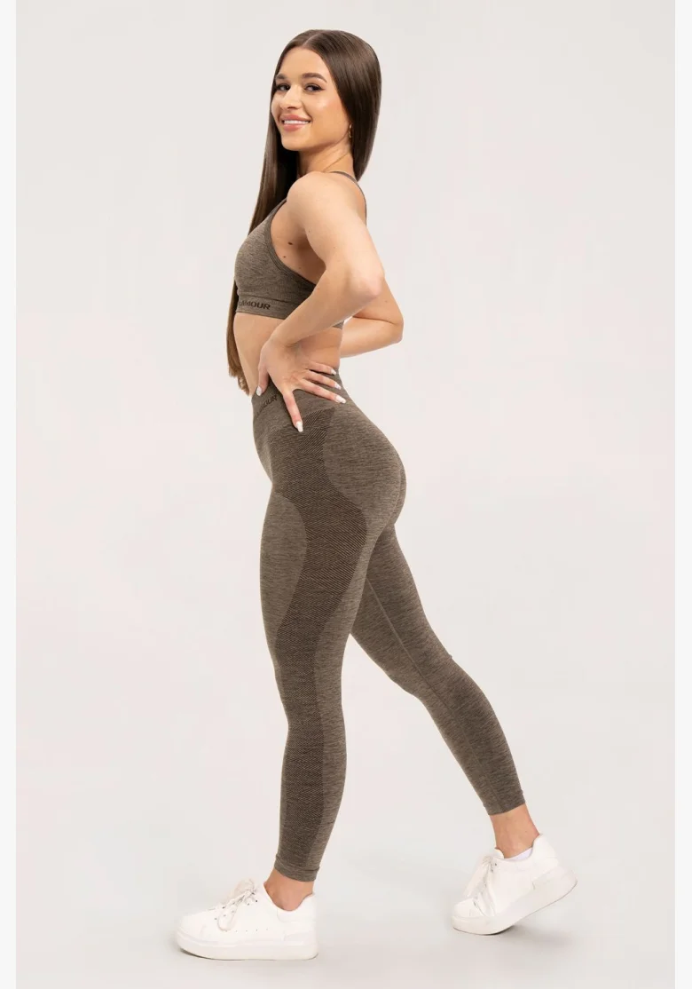 Gym Glamour Bezešvé legíny bez push-up efektu Plum • Nebshop.cz