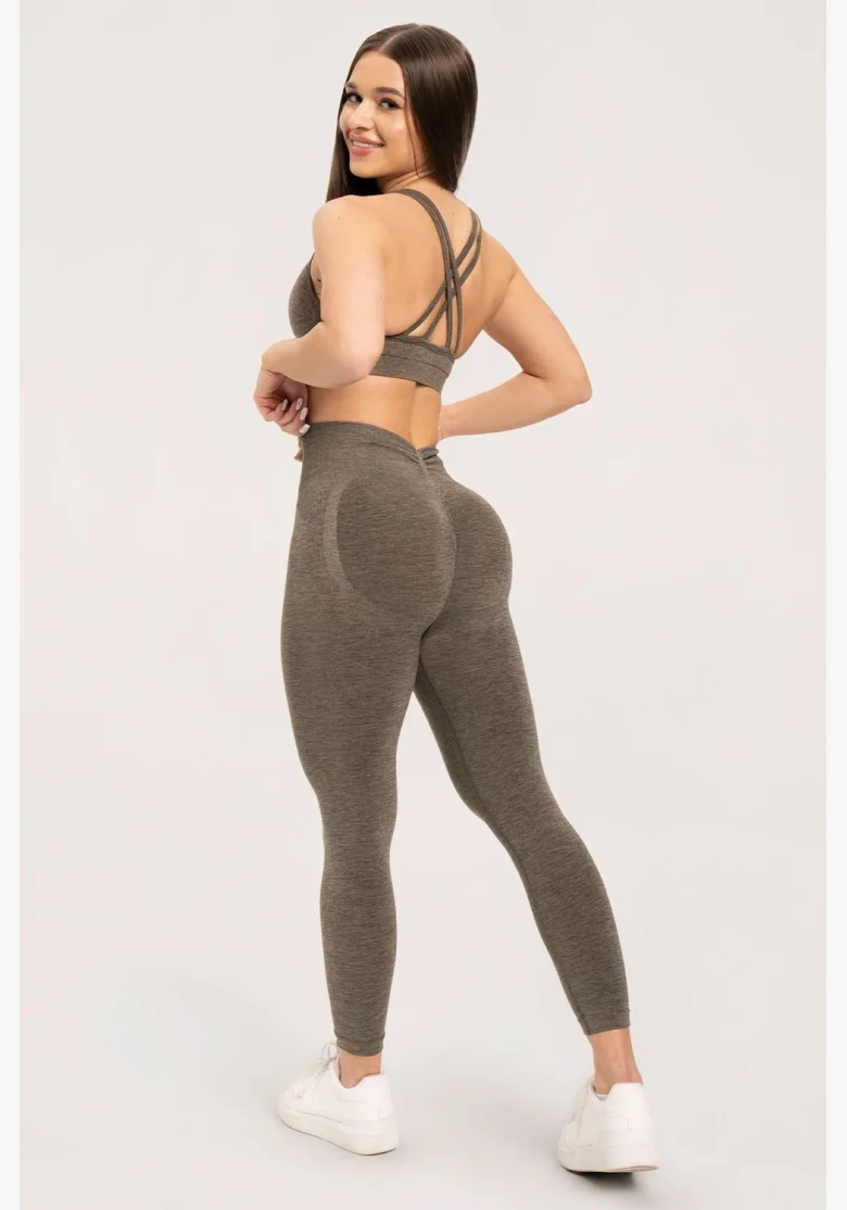Gym Glamour Legíny seamless deep push up Espresso • Nebshop.cz