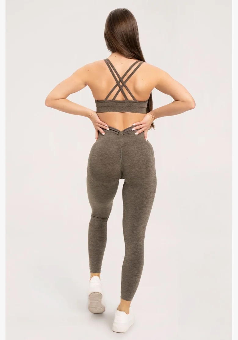 Gym Glamour Legíny seamless deep push up Espresso • Nebshop.cz