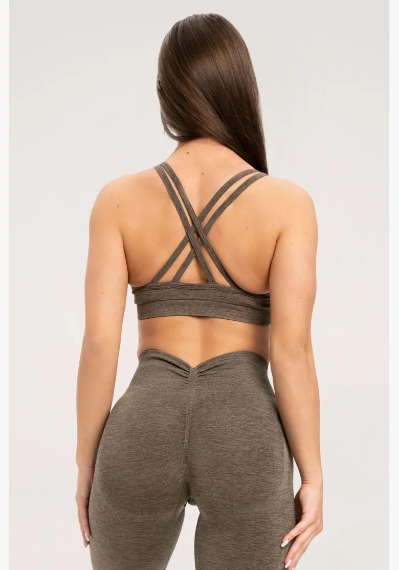 Gym Glamour Legíny seamless deep push up Espresso • Nebshop.cz