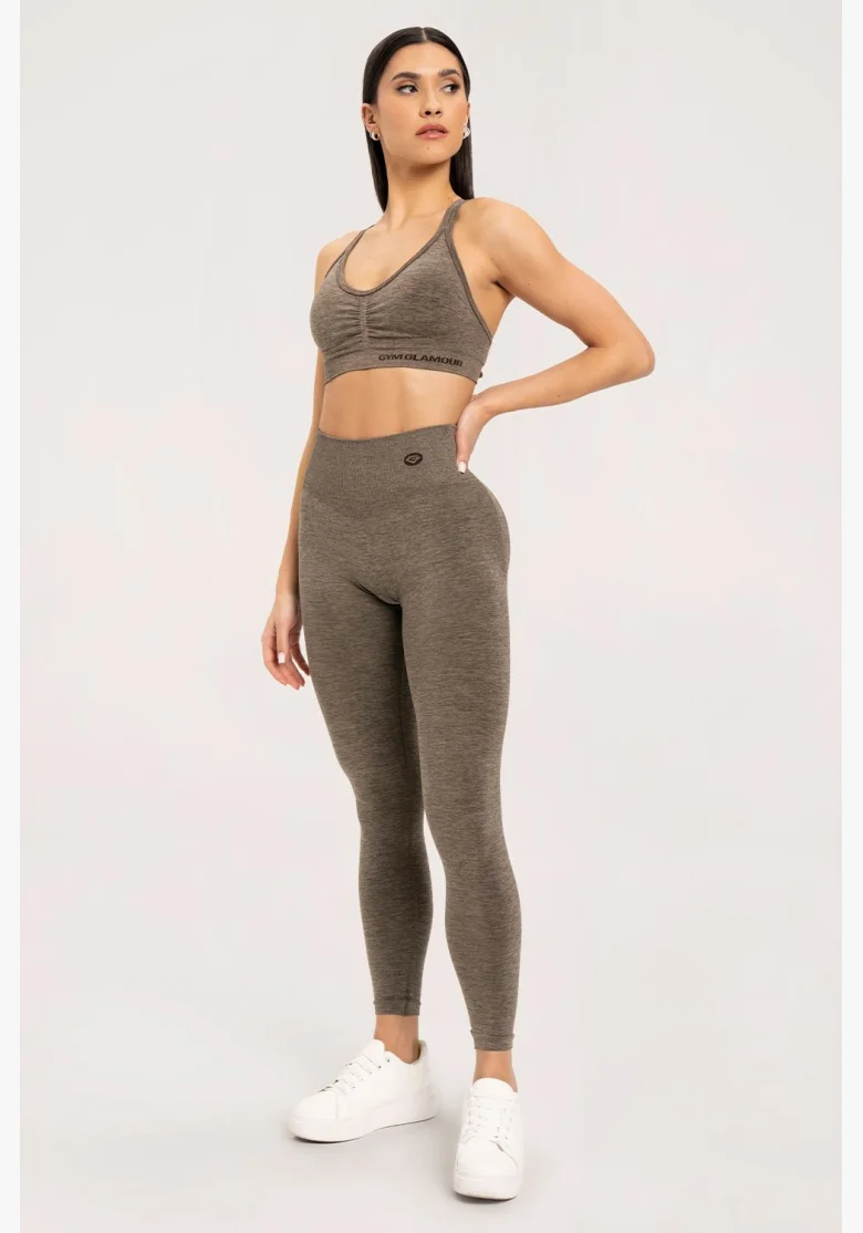 Gym Glamour Legíny seamless push up dark espresso • Nebshop.cz