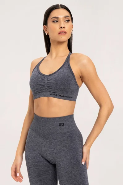 Gym Glamour Podprsenka seamless dark grey • Nebshop.cz