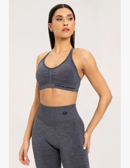 Gym Glamour Podprsenka seamless dark grey • Nebshop.cz