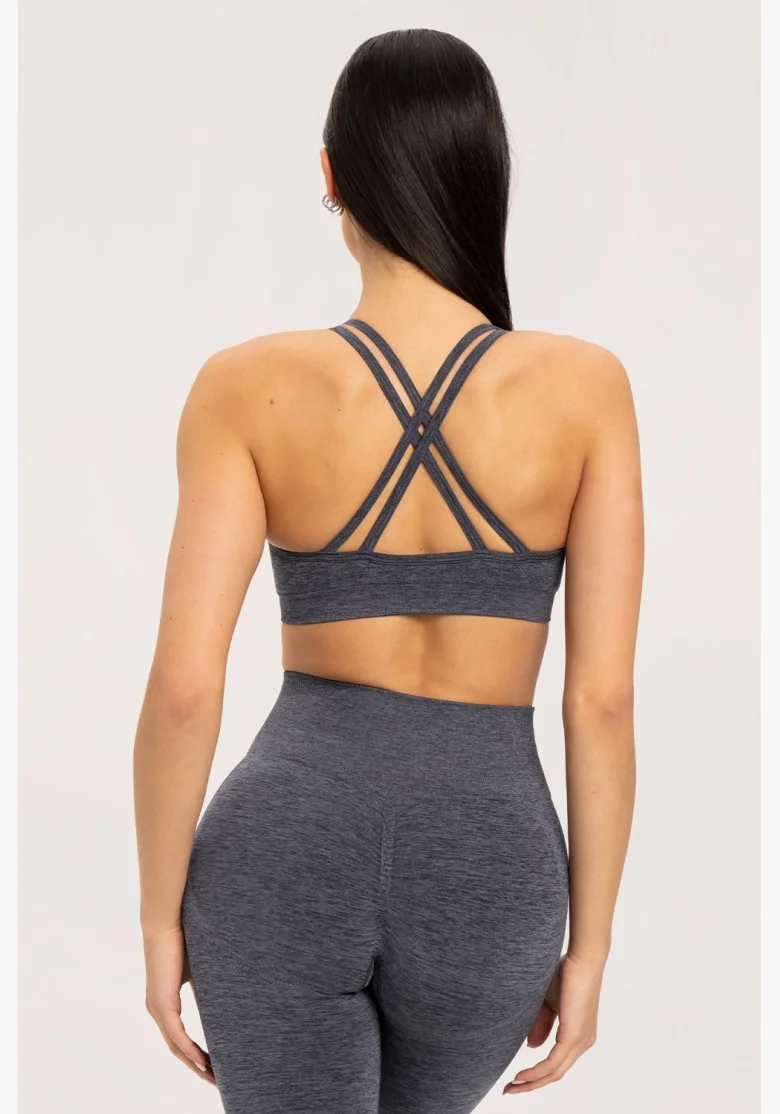 Gym Glamour Podprsenka seamless dark grey • Nebshop.cz