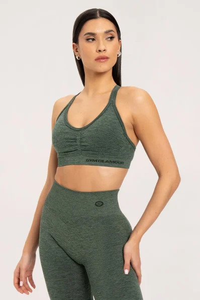 Gym Glamour Podprsenka seamless green • Nebshop.cz
