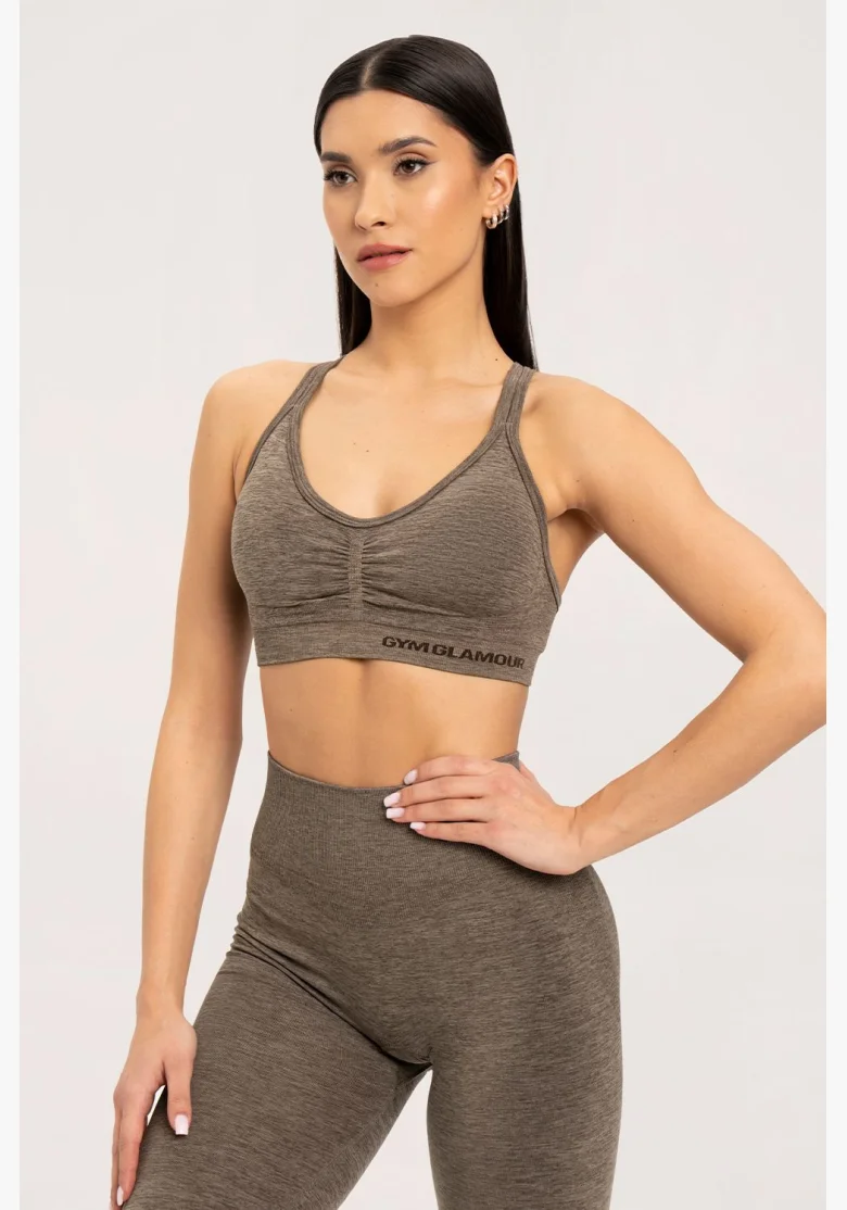 Gym Glamour Podprsenka seamless espresso • Nebshop.cz