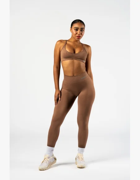 NEBBIA • NEBBIA Bezešvé legíny s vysokým pasem MAXIMUM PUSH-UP hnědé • Nebshop.cz