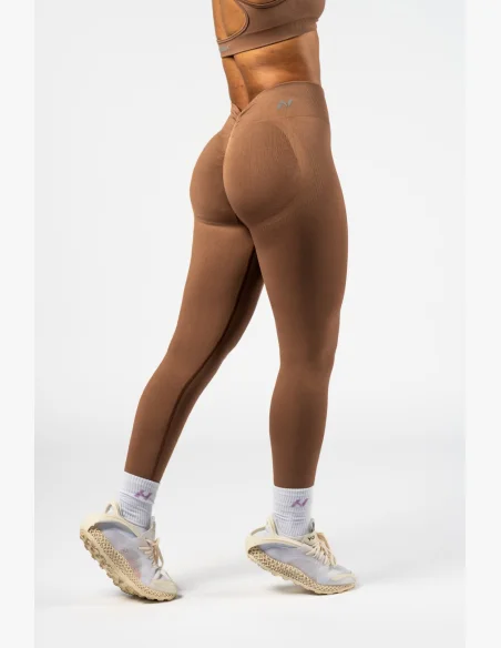 NEBBIA • NEBBIA Bezešvé legíny s vysokým pasem MAXIMUM PUSH-UP hnědé • Nebshop.cz