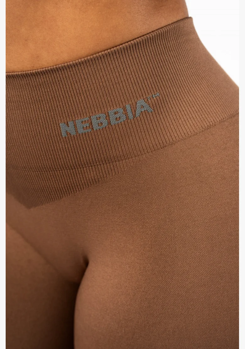 NEBBIA • NEBBIA Bezešvé legíny s vysokým pasem MAXIMUM PUSH-UP hnědé • Nebshop.cz