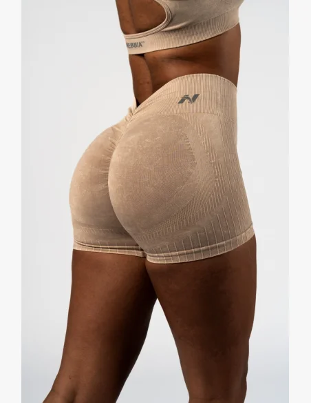 NEBBIA • NEBBIA Bezešvé push-up šortky s vysokým pasem TOTALLY SEAMLESS krémové • Nebshop.cz