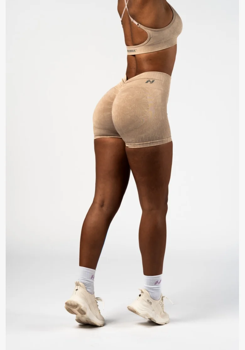 NEBBIA • NEBBIA Bezešvé push-up šortky s vysokým pasem TOTALLY SEAMLESS krémové • Nebshop.cz