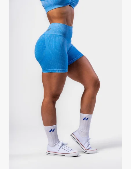 NEBBIA • NEBBIA Bezešvé push-up šortky s vysokým pasem TOTALLY SEAMLESS modré • Nebshop.cz