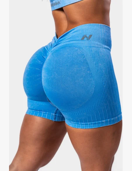 NEBBIA • NEBBIA Bezešvé push-up šortky s vysokým pasem TOTALLY SEAMLESS modré • Nebshop.cz