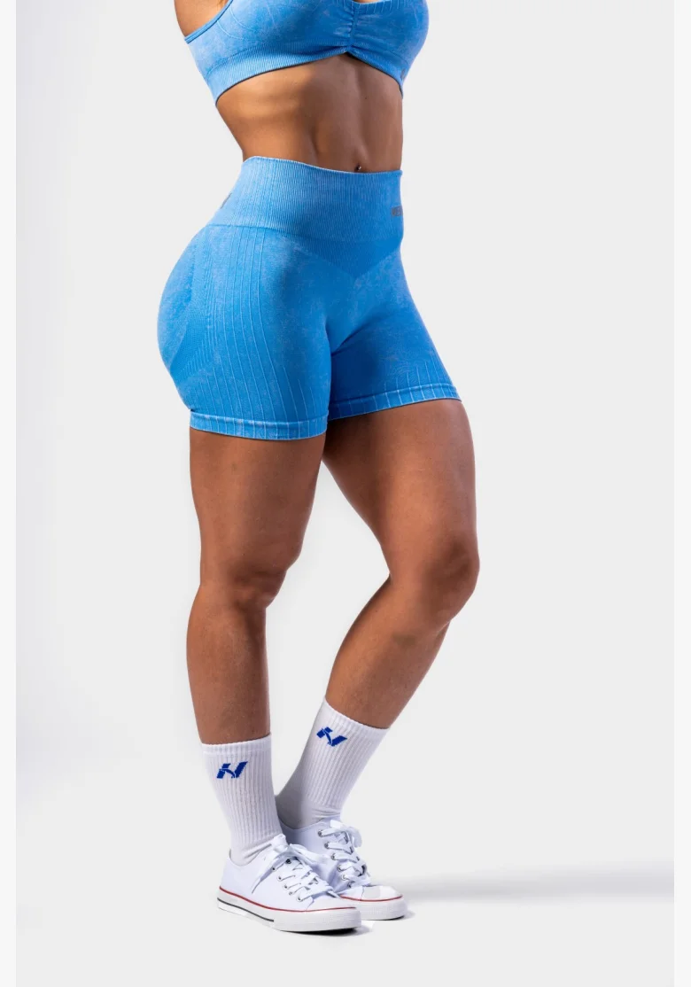 NEBBIA • NEBBIA Bezešvé push-up šortky s vysokým pasem TOTALLY SEAMLESS modré • Nebshop.cz