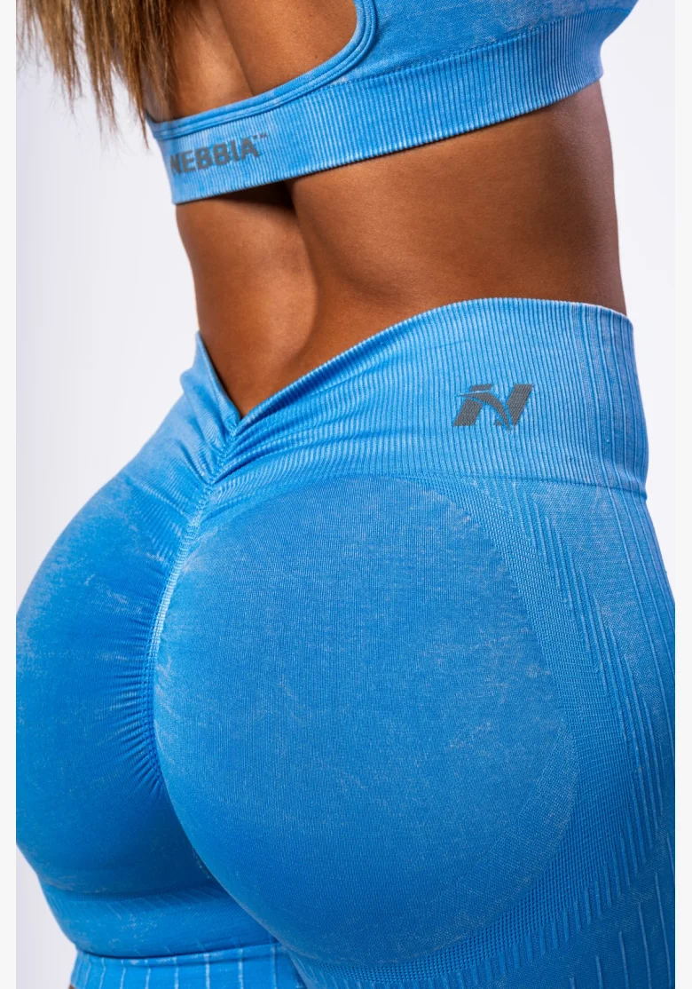 NEBBIA • NEBBIA Bezešvé push-up šortky s vysokým pasem TOTALLY SEAMLESS modré • Nebshop.cz
