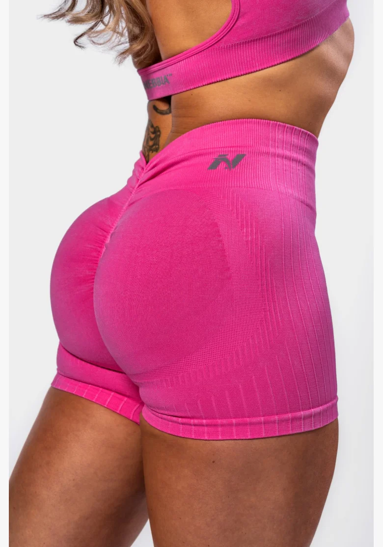 NEBBIA • NEBBIA Bezešvé push-up šortky s vysokým pasem TOTALLY SEAMLESS růžové • Nebshop.cz