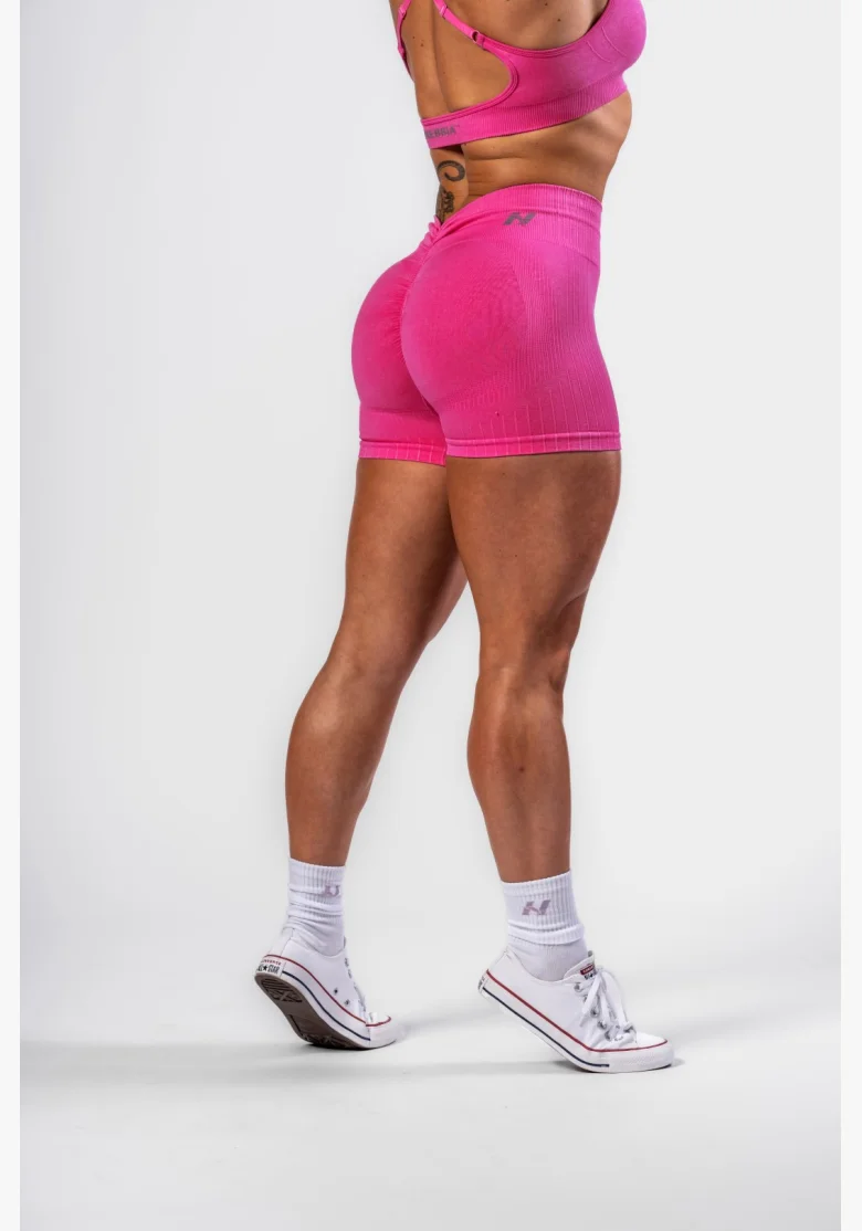 NEBBIA • NEBBIA Bezešvé push-up šortky s vysokým pasem TOTALLY SEAMLESS růžové • Nebshop.cz