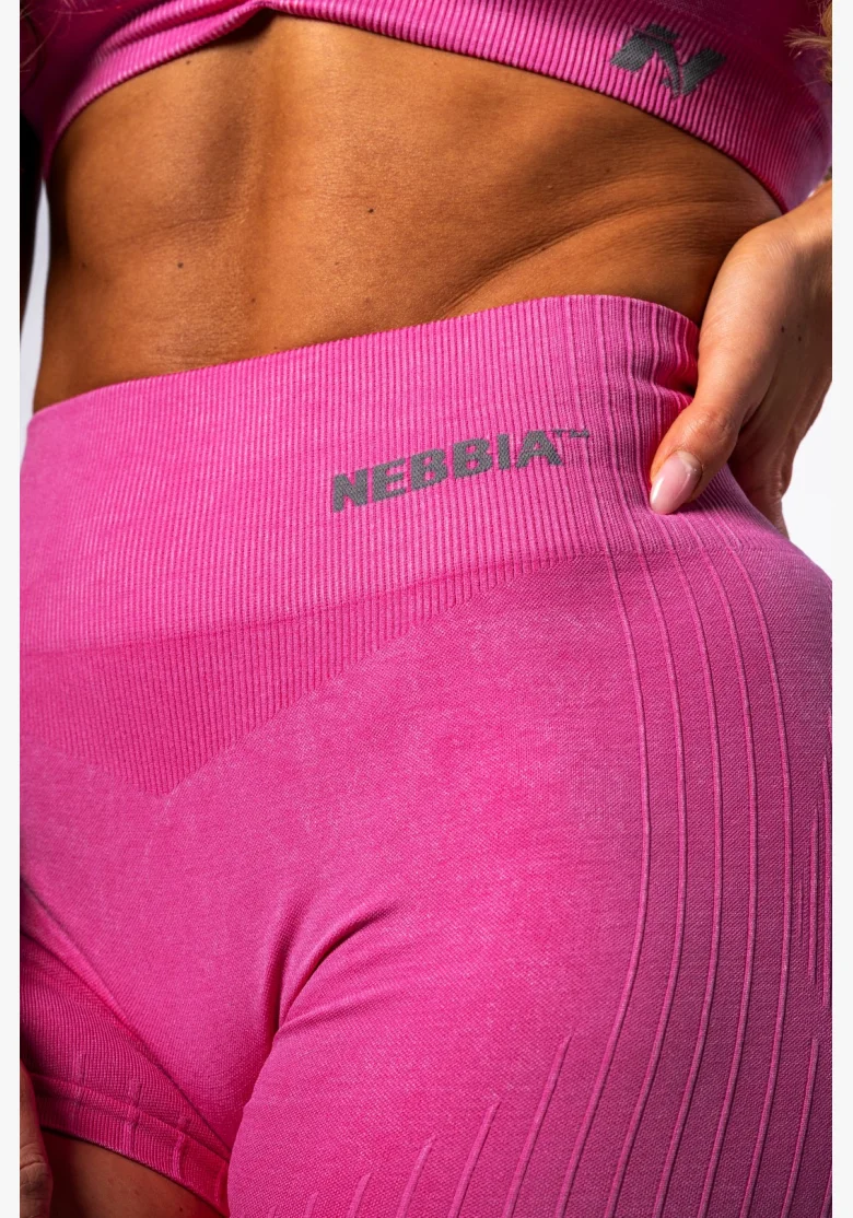 NEBBIA • NEBBIA Bezešvé push-up šortky s vysokým pasem TOTALLY SEAMLESS růžové • Nebshop.cz