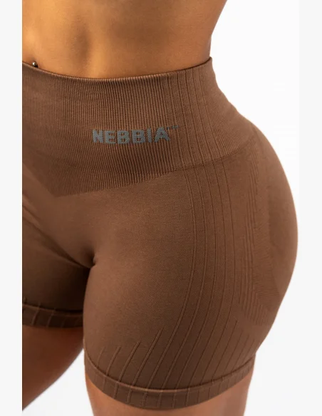 NEBBIA • NEBBIA Bezešvé push-up šortky s vysokým pasem TOTALLY SEAMLESS hnědé • Nebshop.cz