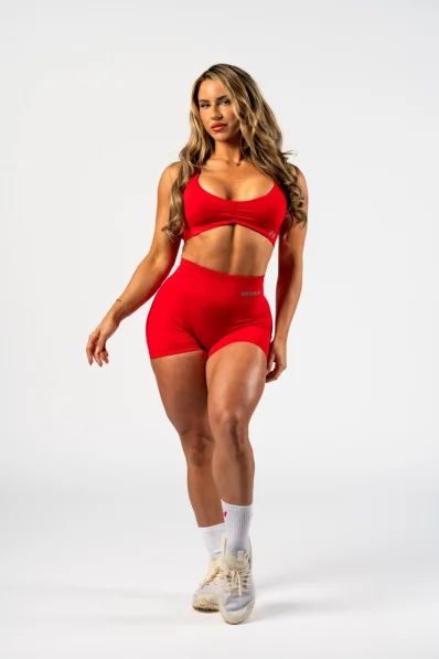 NEBBIA • NEBBIA Bezešvé push-up šortky s vysokým pasem TOTALLY SEAMLESS červené • Nebshop.cz