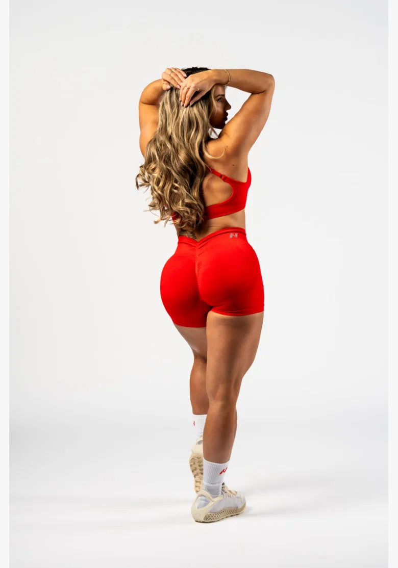 NEBBIA • NEBBIA Bezešvé push-up šortky s vysokým pasem TOTALLY SEAMLESS červené • Nebshop.cz