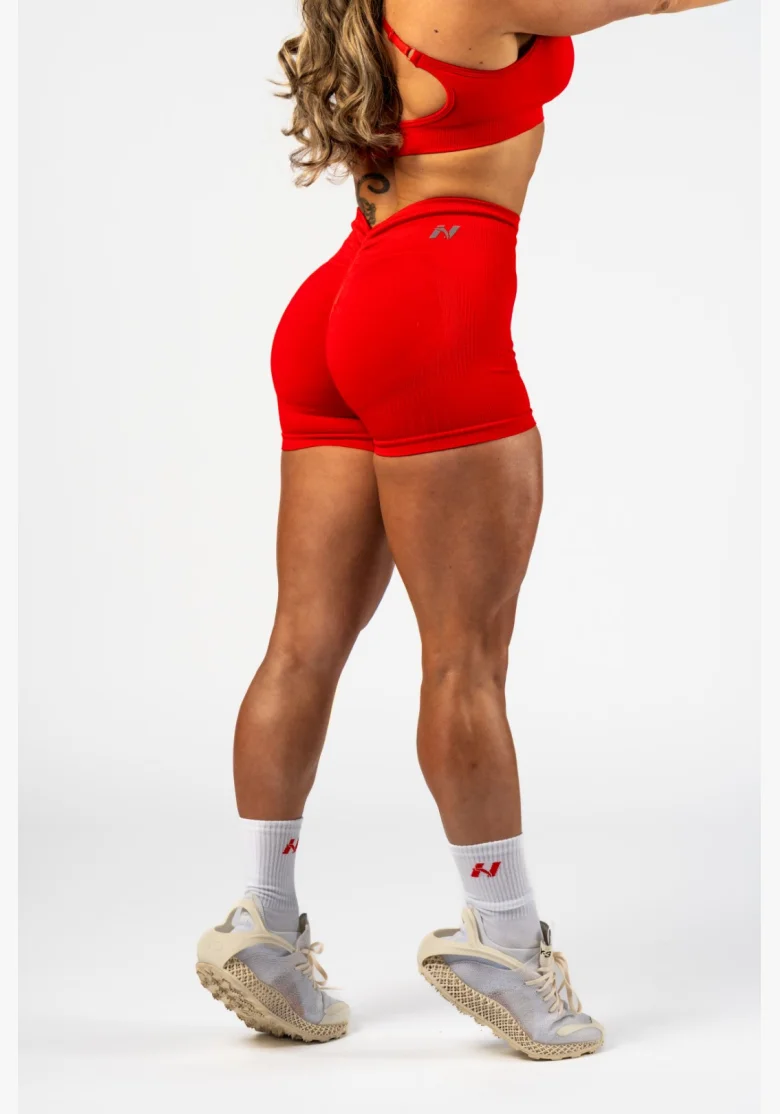 NEBBIA • NEBBIA Bezešvé push-up šortky s vysokým pasem TOTALLY SEAMLESS červené • Nebshop.cz