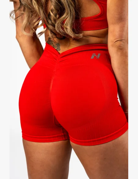 NEBBIA • NEBBIA Bezešvé push-up šortky s vysokým pasem TOTALLY SEAMLESS červené • Nebshop.cz