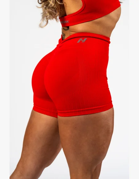 NEBBIA • NEBBIA Bezešvé push-up šortky s vysokým pasem TOTALLY SEAMLESS červené • Nebshop.cz