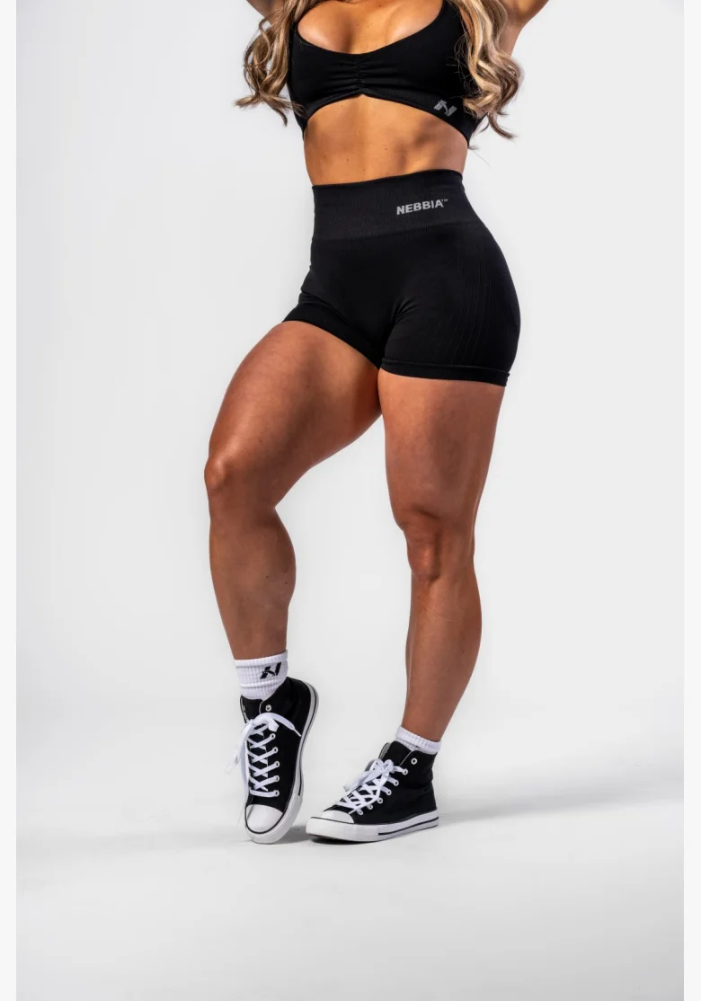 NEBBIA • NEBBIA Bezešvé push-up šortky s vysokým pasem TOTALLY SEAMLESS černé • Nebshop.cz