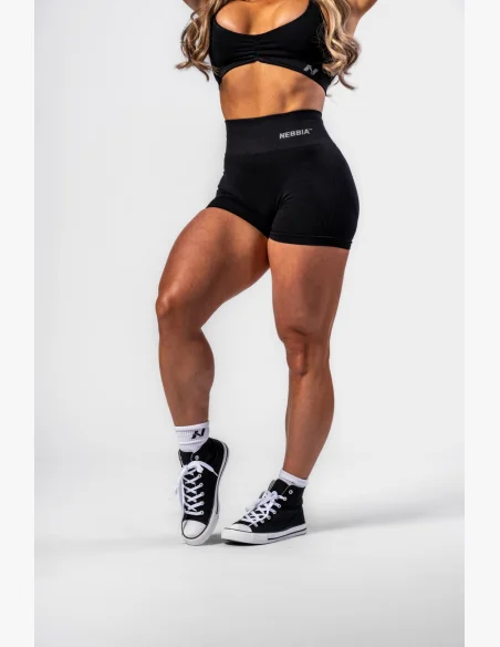 NEBBIA • NEBBIA Bezešvé push-up šortky s vysokým pasem TOTALLY SEAMLESS černé • Nebshop.cz
