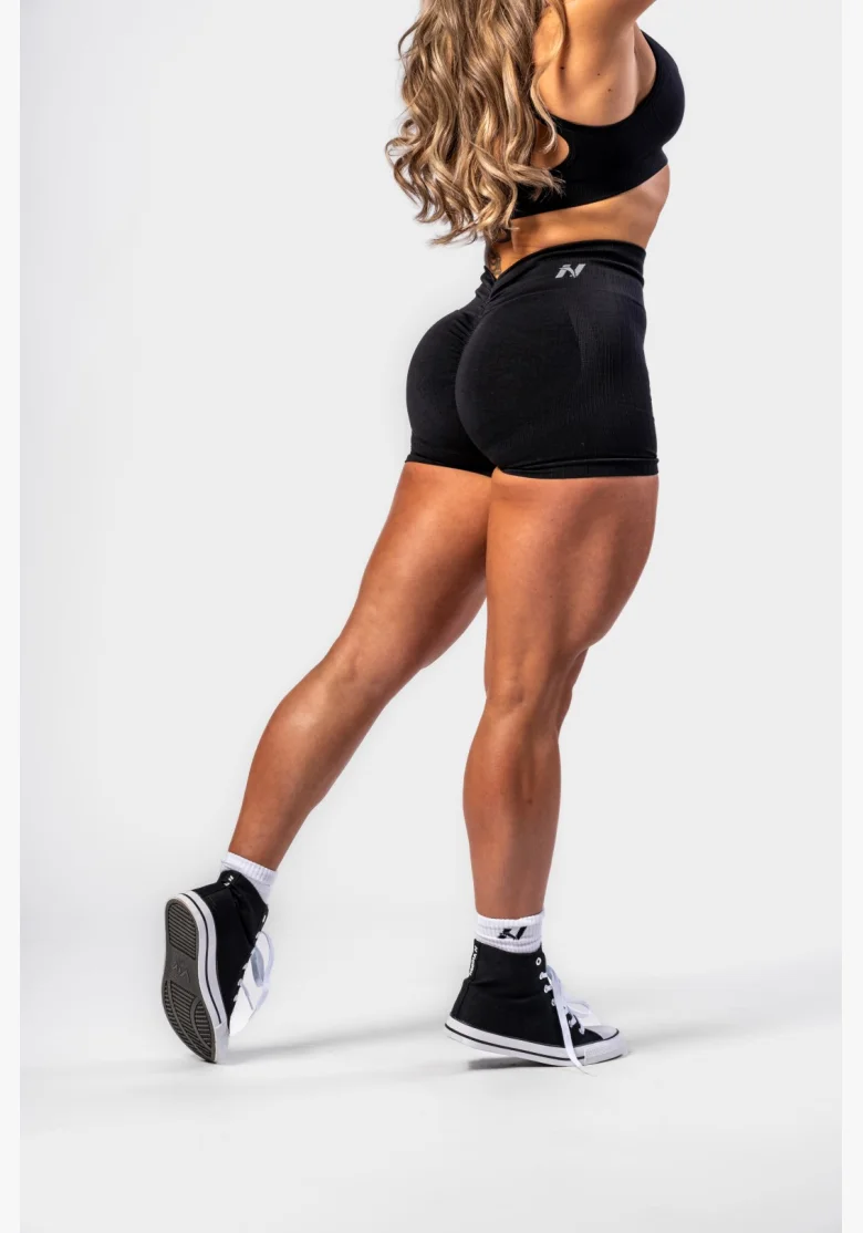 NEBBIA • NEBBIA Bezešvé push-up šortky s vysokým pasem TOTALLY SEAMLESS černé • Nebshop.cz
