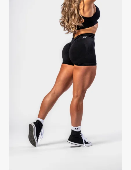 NEBBIA • NEBBIA Bezešvé push-up šortky s vysokým pasem TOTALLY SEAMLESS černé • Nebshop.cz