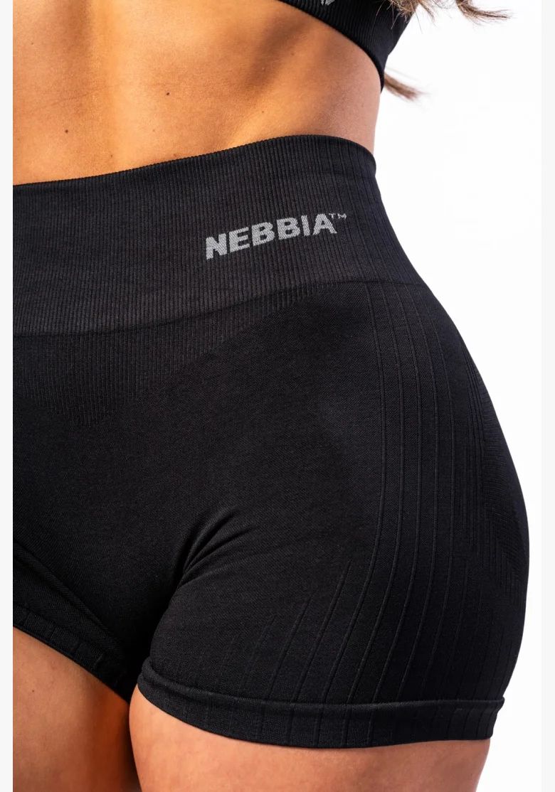 NEBBIA • NEBBIA Bezešvé push-up šortky s vysokým pasem TOTALLY SEAMLESS černé • Nebshop.cz