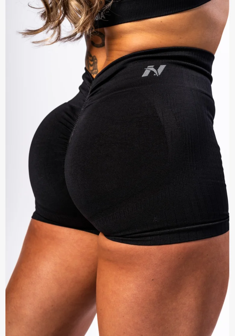 NEBBIA • NEBBIA Bezešvé push-up šortky s vysokým pasem TOTALLY SEAMLESS černé • Nebshop.cz