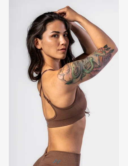 NEBBIA • NEBBIA Sportovní podprsenka se střední oporou  TOTALLY SEAMLESS hnědá • Nebshop.cz