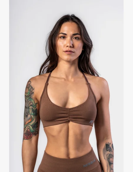 NEBBIA • NEBBIA Sportovní podprsenka se střední oporou  TOTALLY SEAMLESS hnědá • Nebshop.cz
