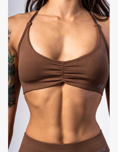NEBBIA • NEBBIA Sportovní podprsenka se střední oporou  TOTALLY SEAMLESS hnědá • Nebshop.cz