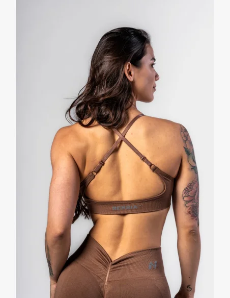 NEBBIA • NEBBIA Sportovní podprsenka se střední oporou  TOTALLY SEAMLESS hnědá • Nebshop.cz