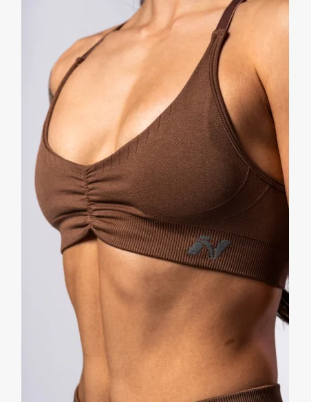 NEBBIA • NEBBIA Sportovní podprsenka se střední oporou  TOTALLY SEAMLESS hnědá • Nebshop.cz