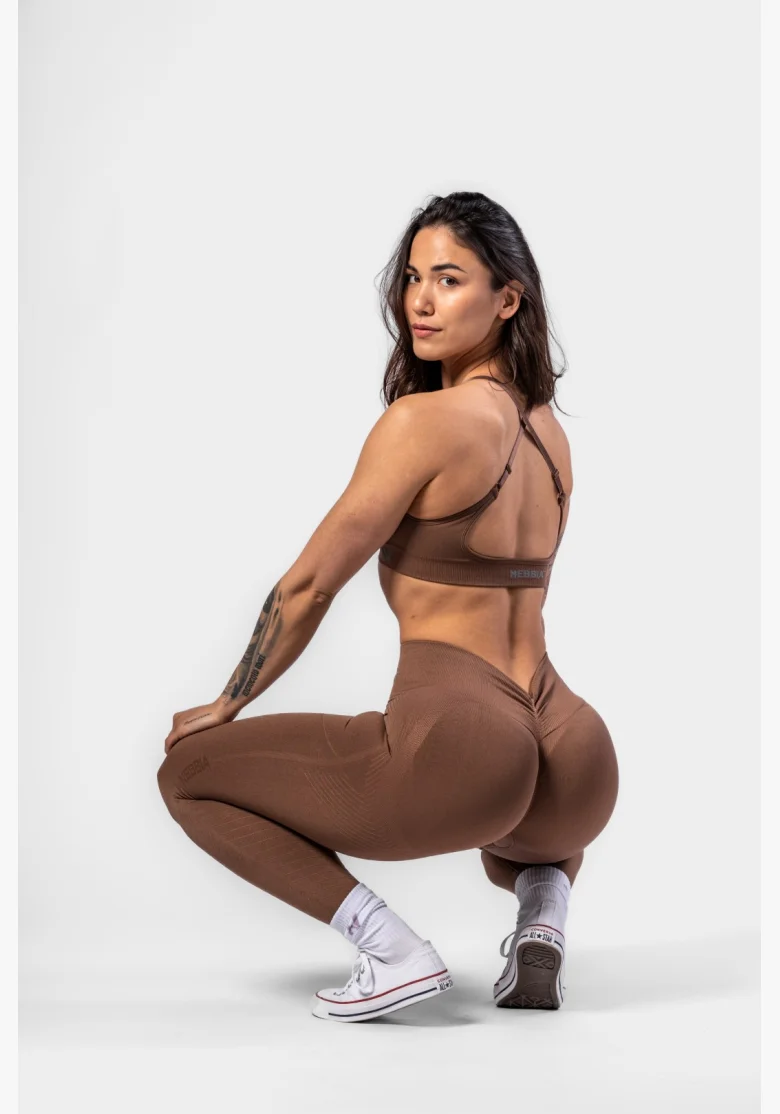 NEBBIA • NEBBIA Sportovní podprsenka se střední oporou  TOTALLY SEAMLESS hnědá • Nebshop.cz