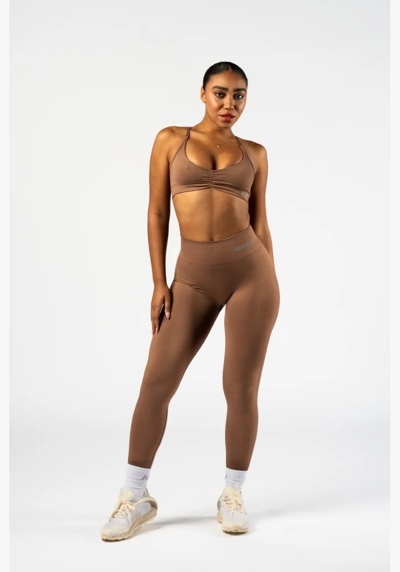 NEBBIA • NEBBIA Sportovní podprsenka se střední oporou  TOTALLY SEAMLESS hnědá • Nebshop.cz