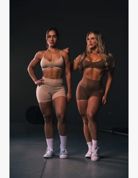 NEBBIA • NEBBIA Sportovní podprsenka se střední oporou  TOTALLY SEAMLESS hnědá • Nebshop.cz